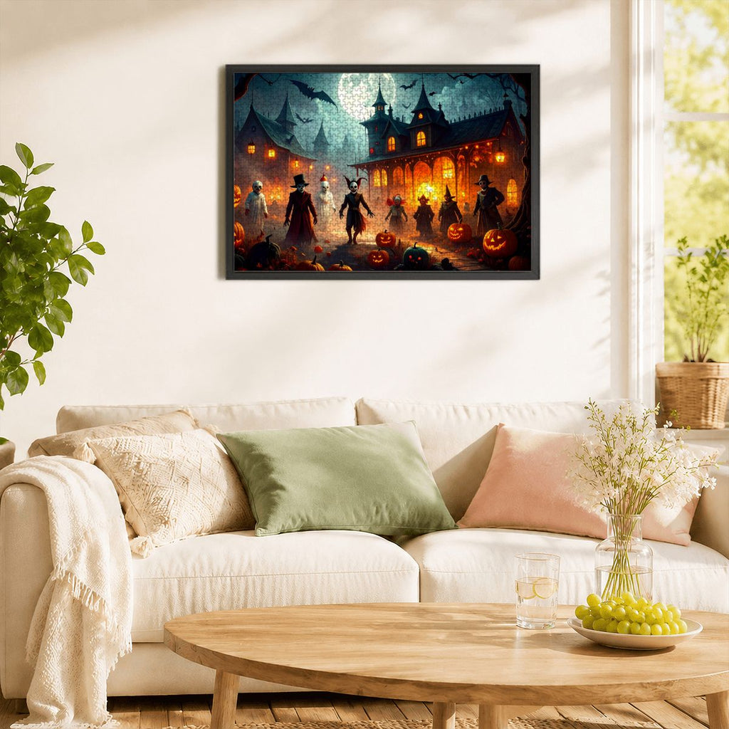 1000pcs Wooden Jigsaw Puzzles (Horizontal) (Made in USA) Fireflya scary hallow ween night with clowns witches ghosts an goblins sum skeltons 122552 (3)