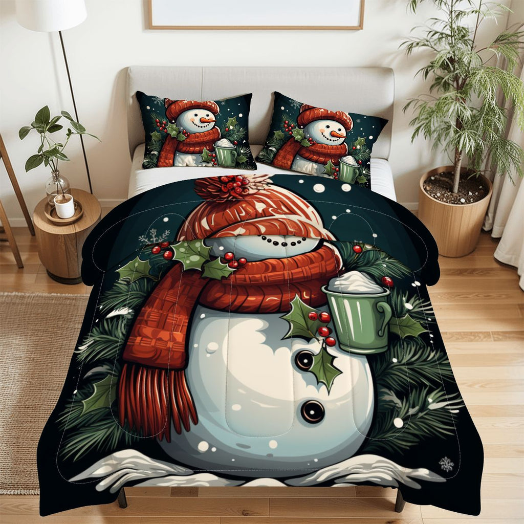 Full Comforter Set THEVectorTShirtDesignacharmingsnowmanwearinga4fa58be71eb943658d106975f0f639542