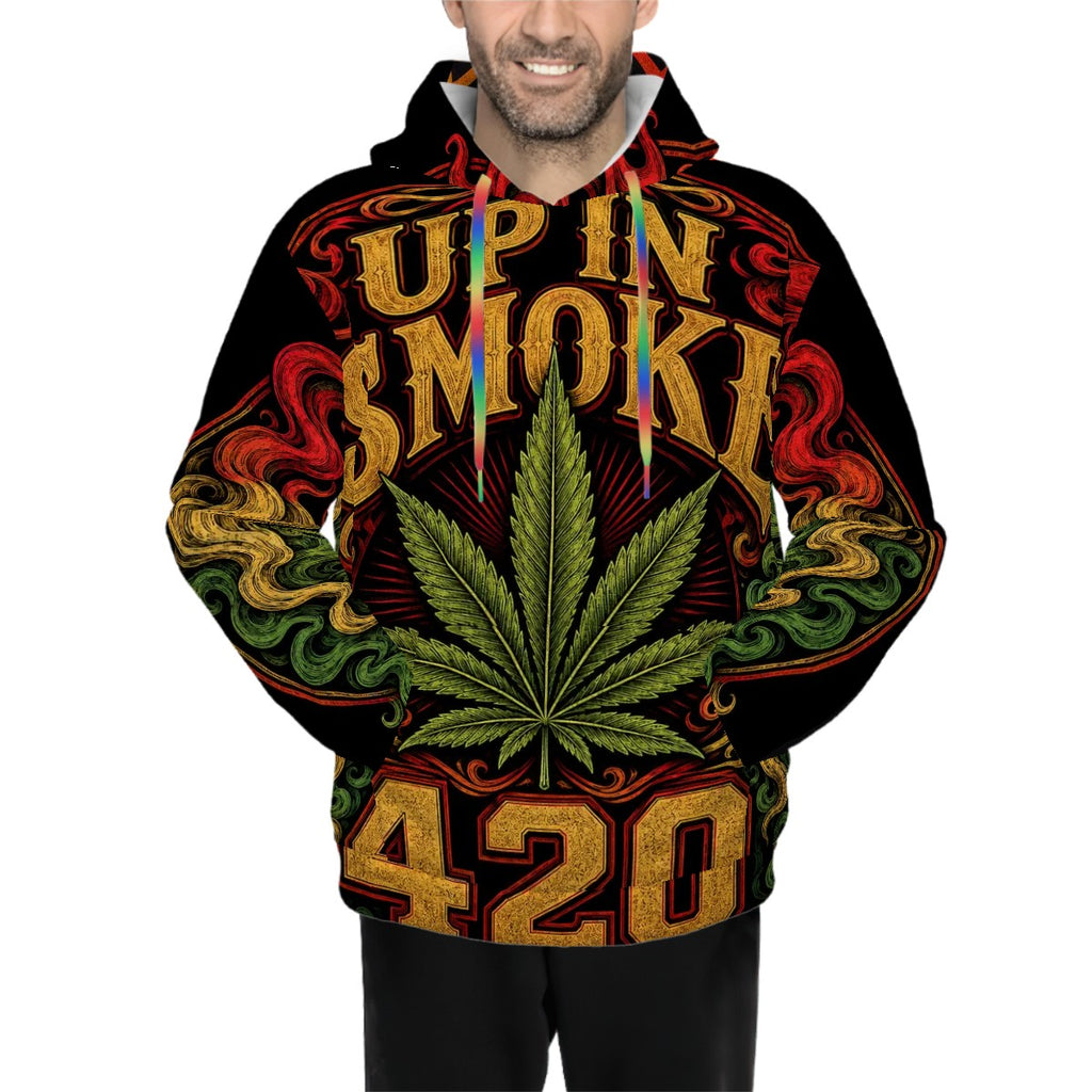 Super Smoke 420 Cannabis Men's All-Over Print Hoodie