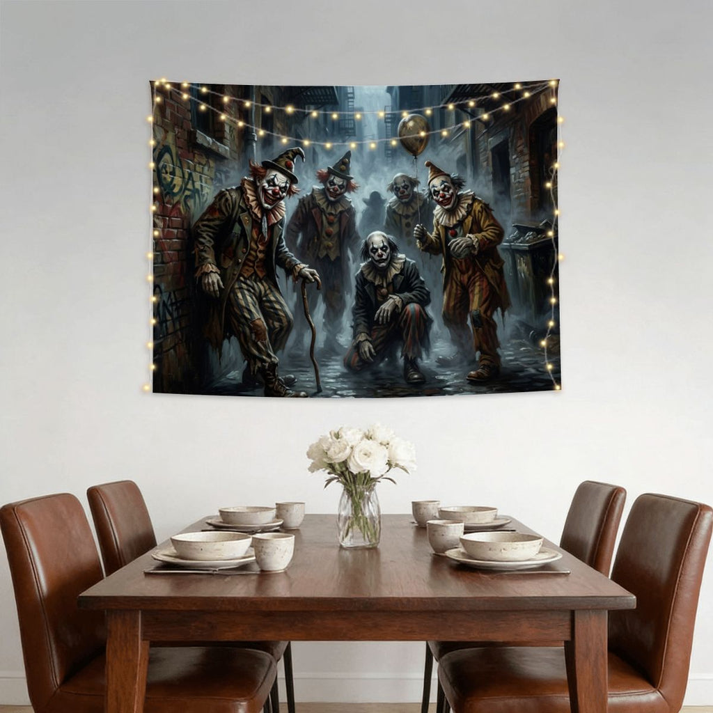 Small Horizontal Lightweight Wall Tapestry for Bedroom Scary clowns
