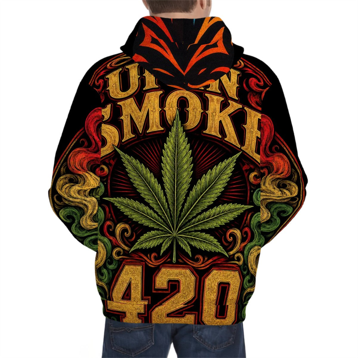 Super Smoke 420 Cannabis Men's All-Over Print Hoodie