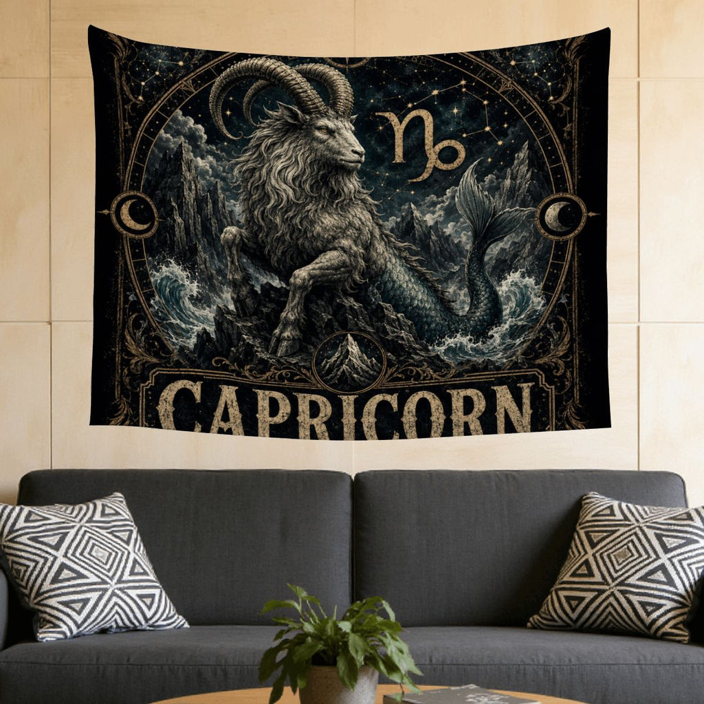 Capricorn Zodiac Small Wall Tapestry