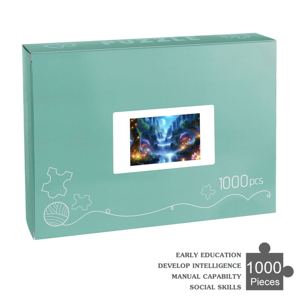 1000pcs Wooden Jigsaw Puzzles (Horizontal) (Made in USA) fantasy waterfalls with stars an moons  (2)