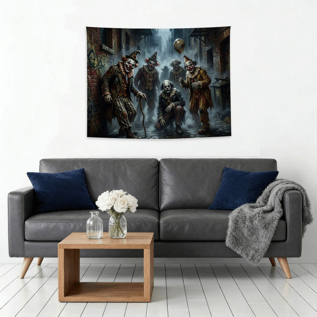 Small Horizontal Lightweight Wall Tapestry for Bedroom Scary clowns