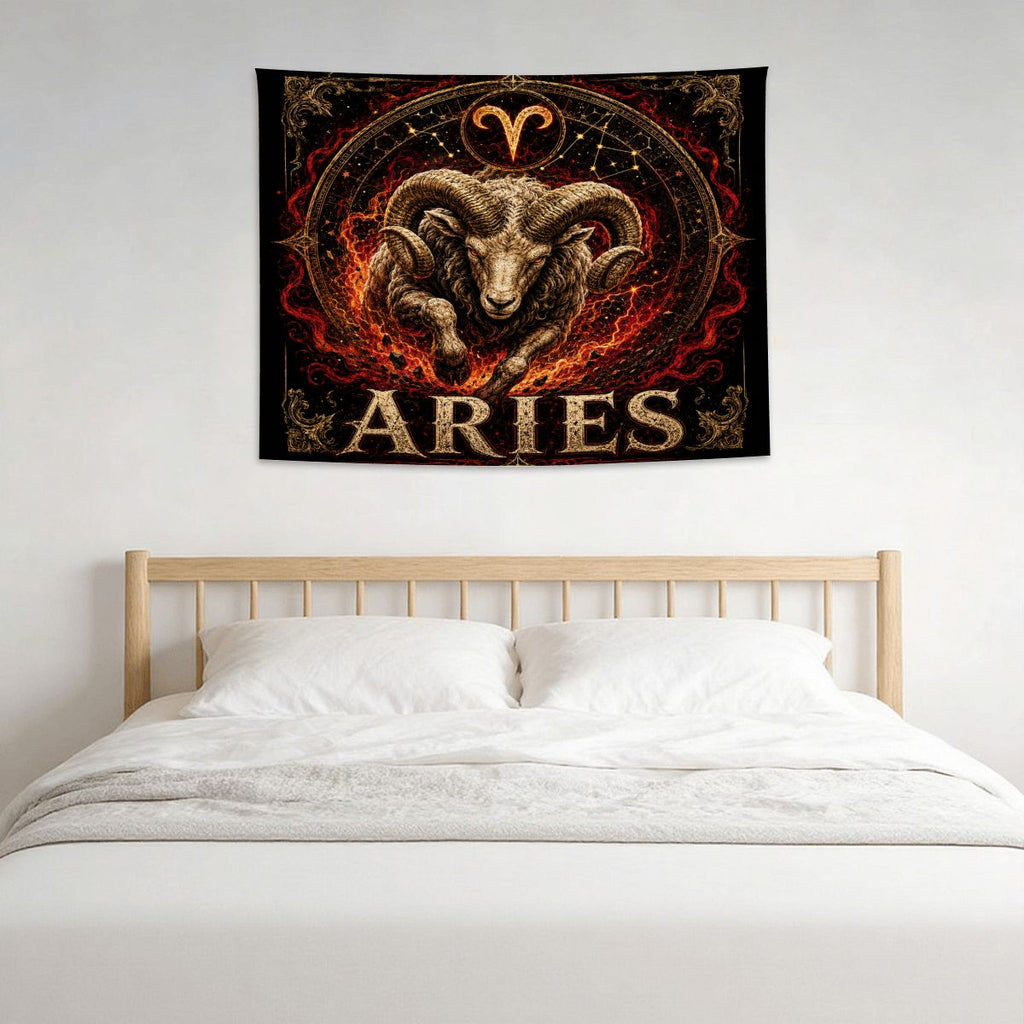 Aries Zodiac Small Wall Tapestry