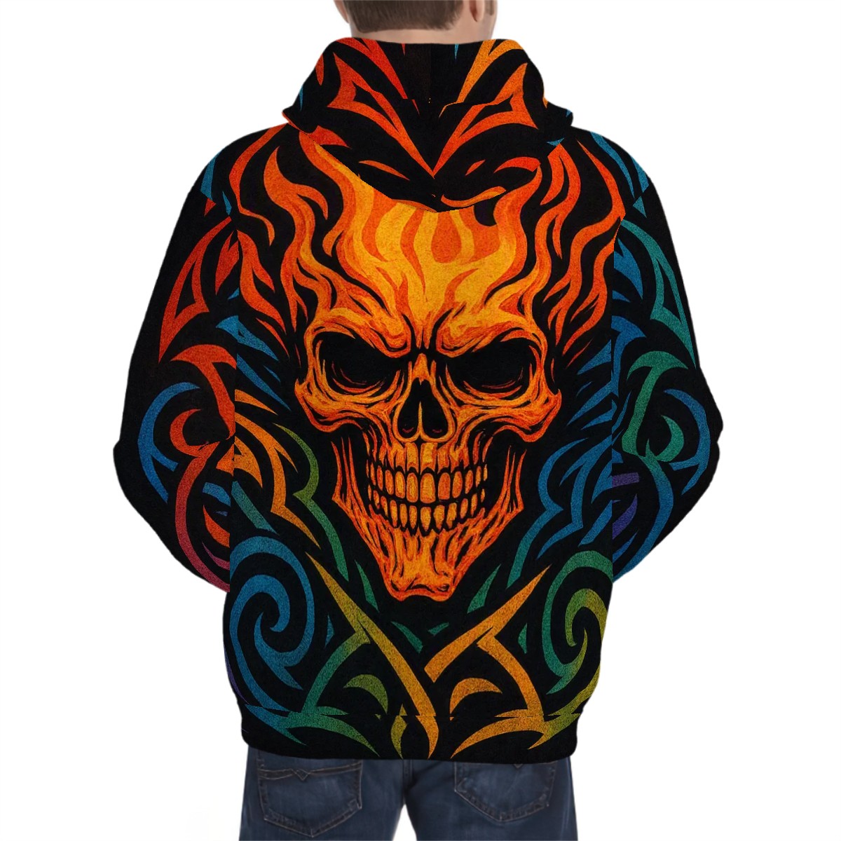 Hoodie for Men Pocket Sweatshirt Customized Services Designer (9) triable skull
