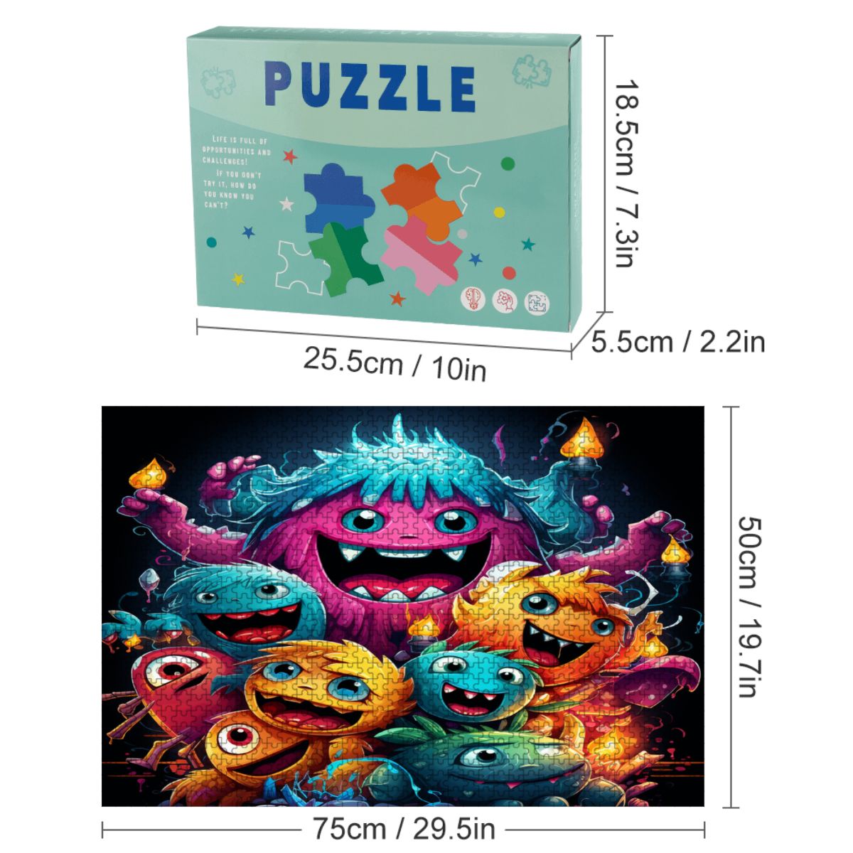 1000pcs Wooden Jigsaw Puzzles (Horizontal) (Made in USA) THEVectorTShirtDesignagroupoffriendlycolorfuld96410b50d7c45e0aced41848f2ff5ba1