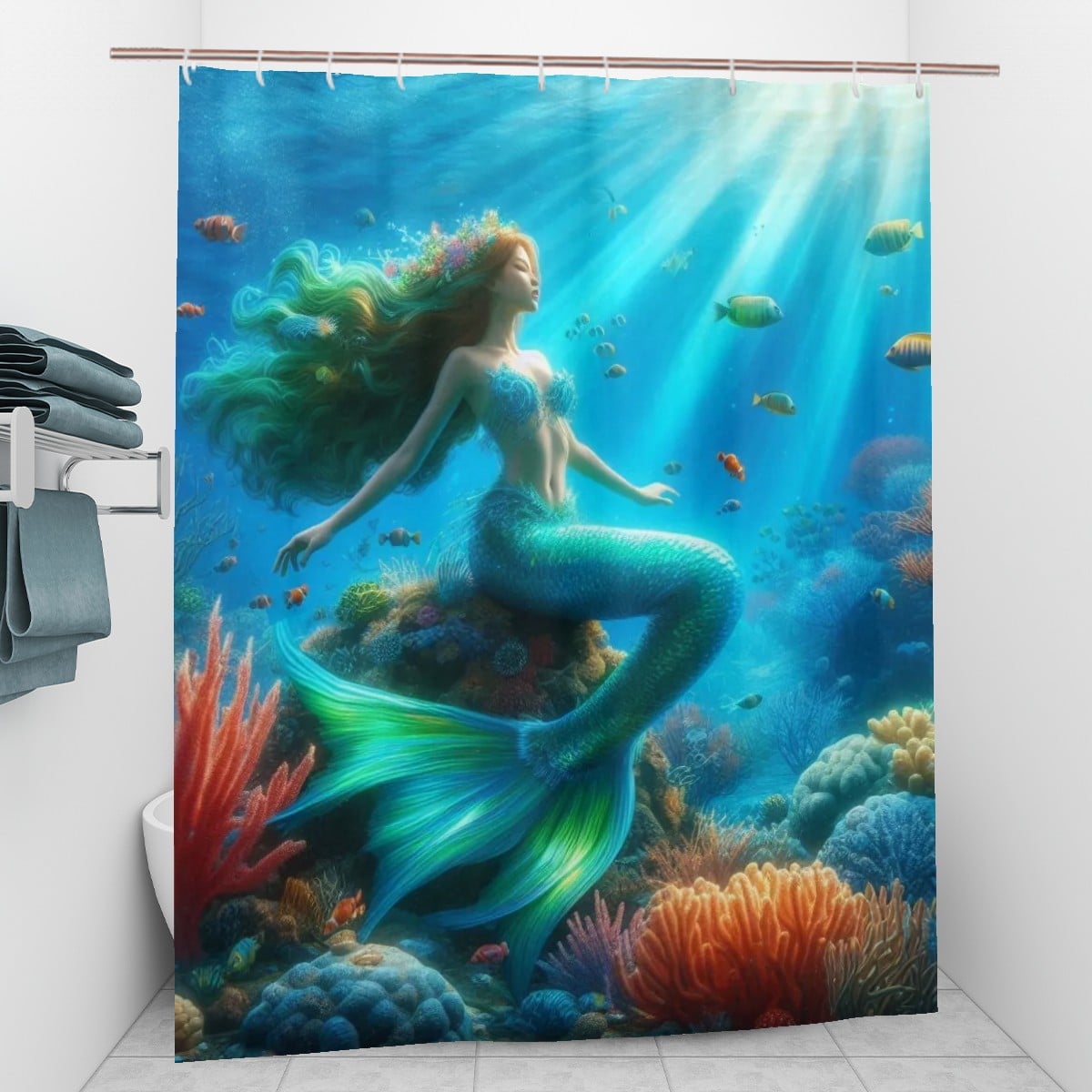 Bathroom Shower Curtain mermaid