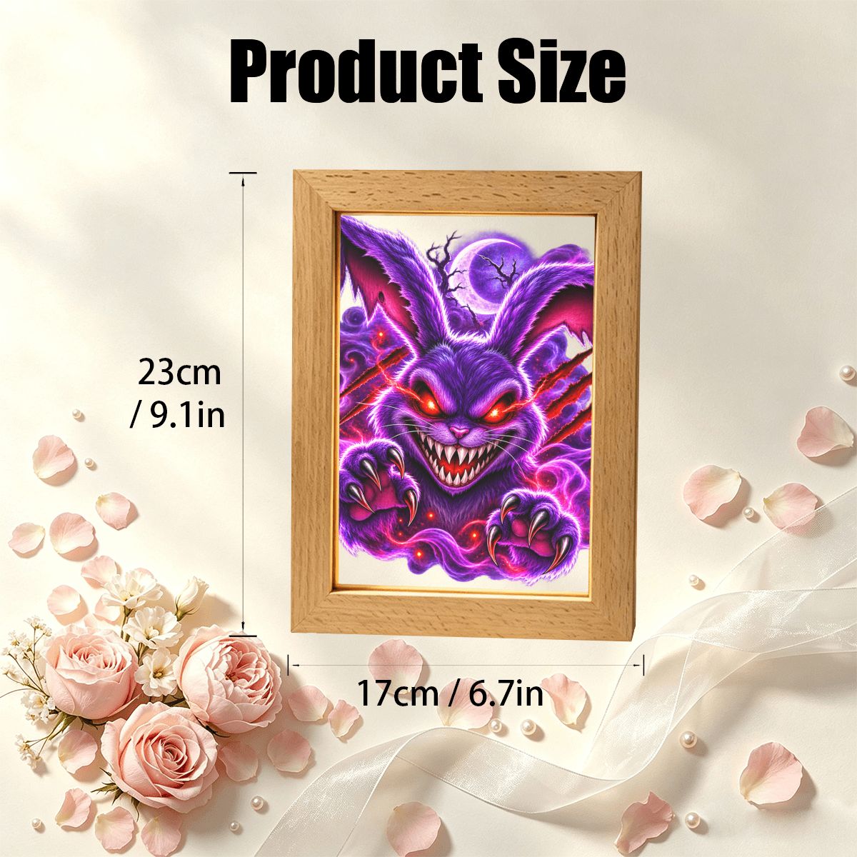 Purple Demon Skull LED Picture Frame Night Light