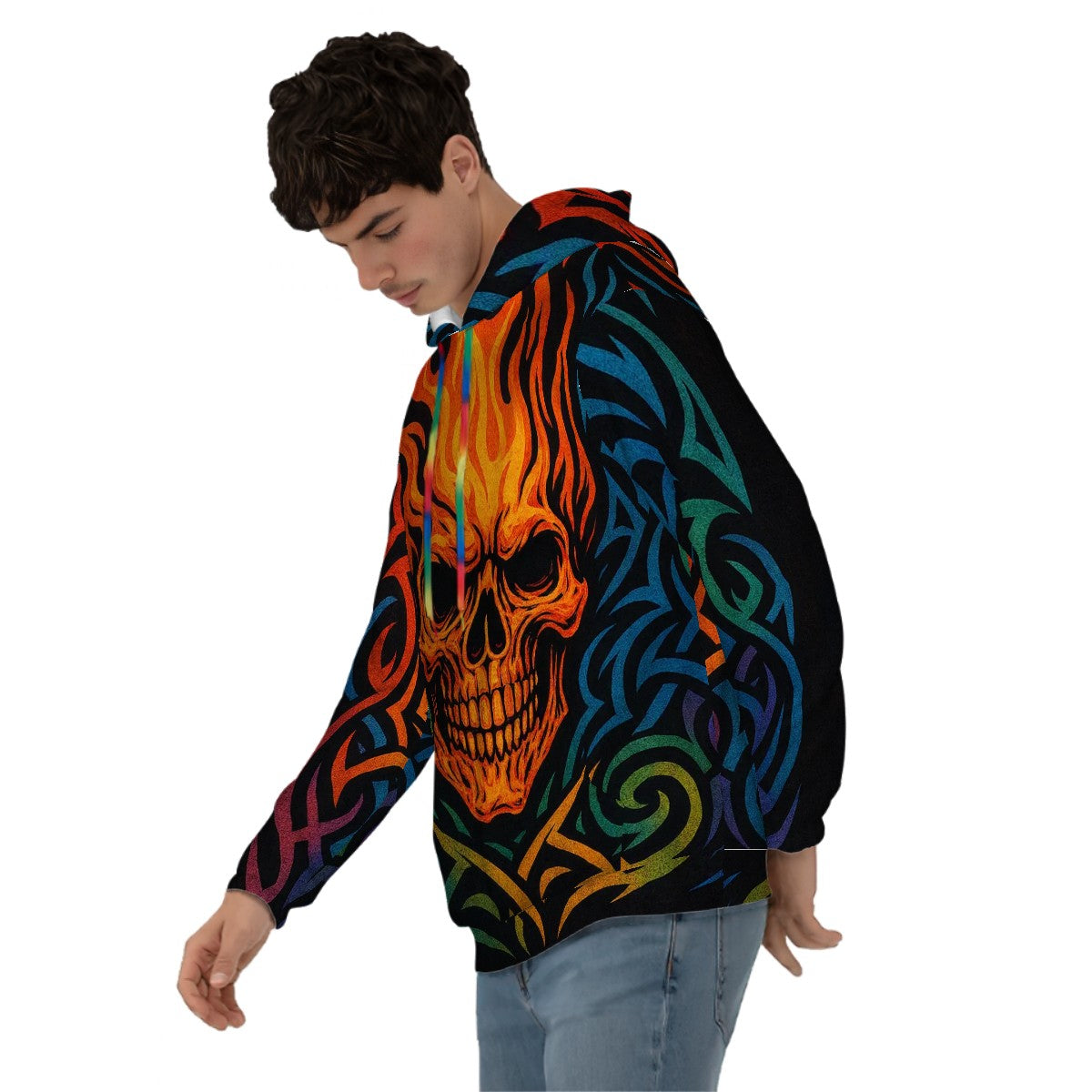 Hoodie for Men Pocket Sweatshirt Customized Services Designer (9) triable skull