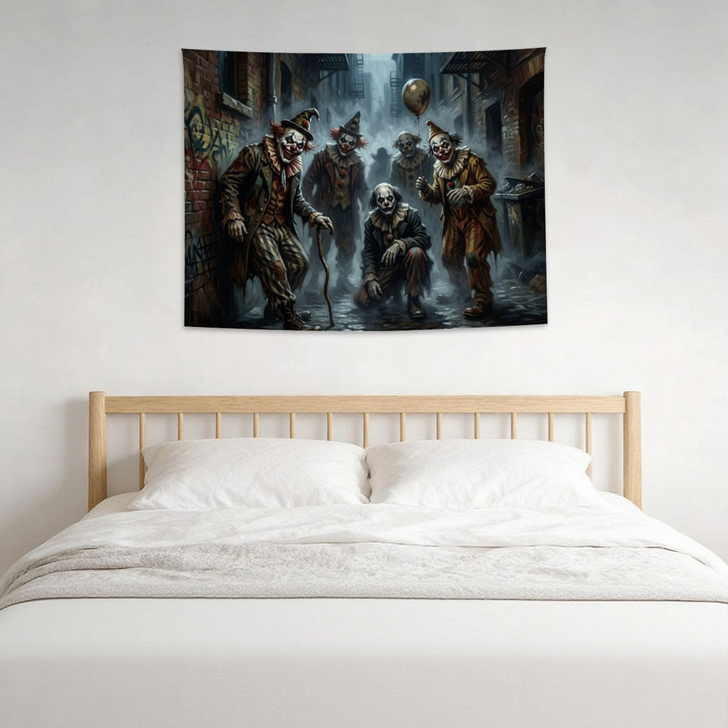 Small Horizontal Lightweight Wall Tapestry for Bedroom Scary clowns
