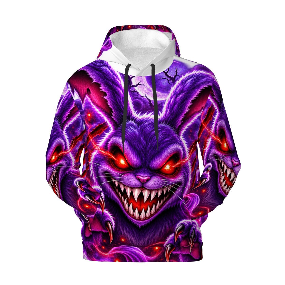 Purple Demon Skull Men's All-Over Print Hoodie