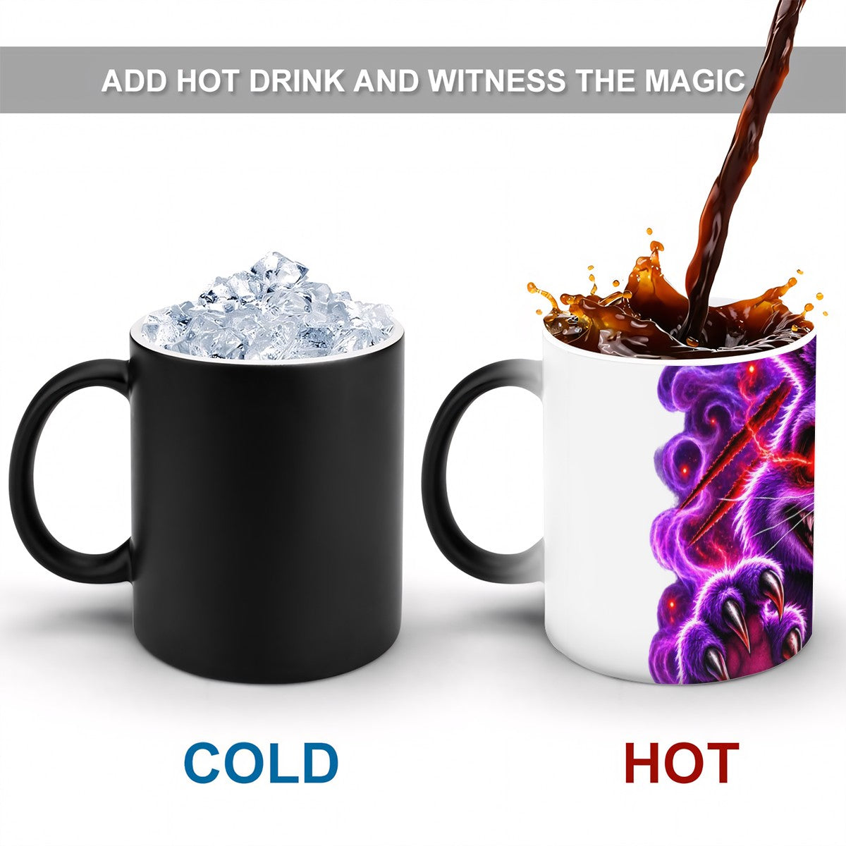 Purple Neon Skull 11 oz Color-Changing Mug