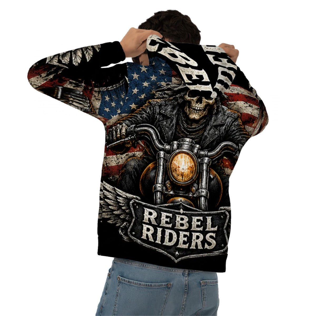 Hoodie for Men Pocket Sweatshirt Customized Services rebelriders