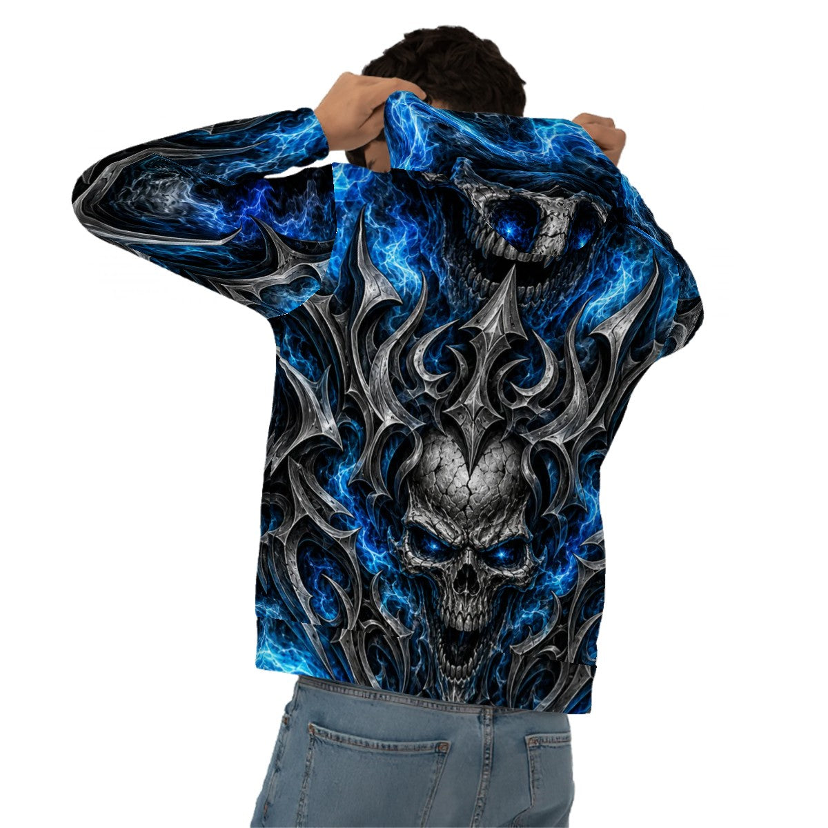 blue fire skull