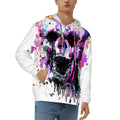 Hoodie for Men Pocket Sweatshirt Customized Services rainbow creepy skull