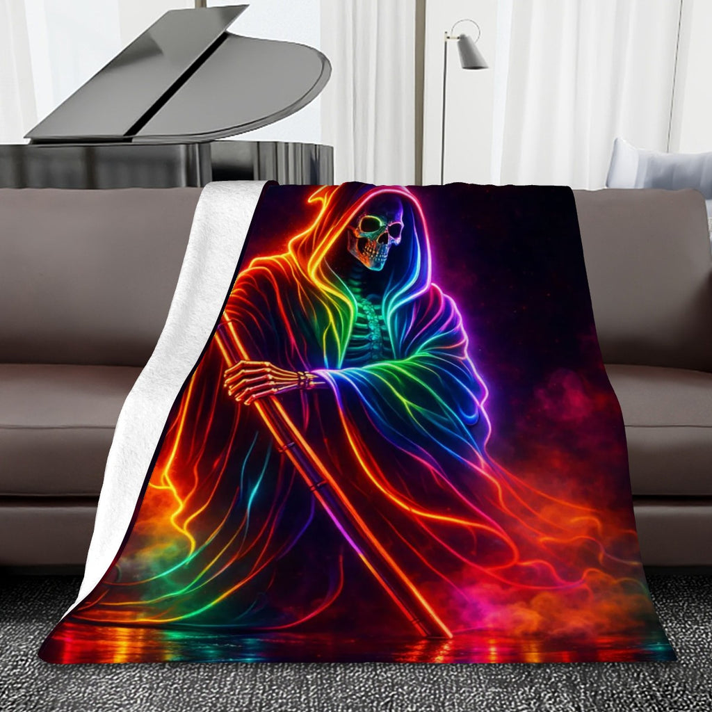280 GSM MultiSize Flannel Throw Blanket (Vertical) grim reaper7