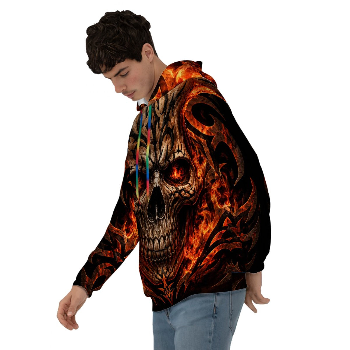 Hoodie for Men Pocket Sweatshirt Customized Services Designer fire skull