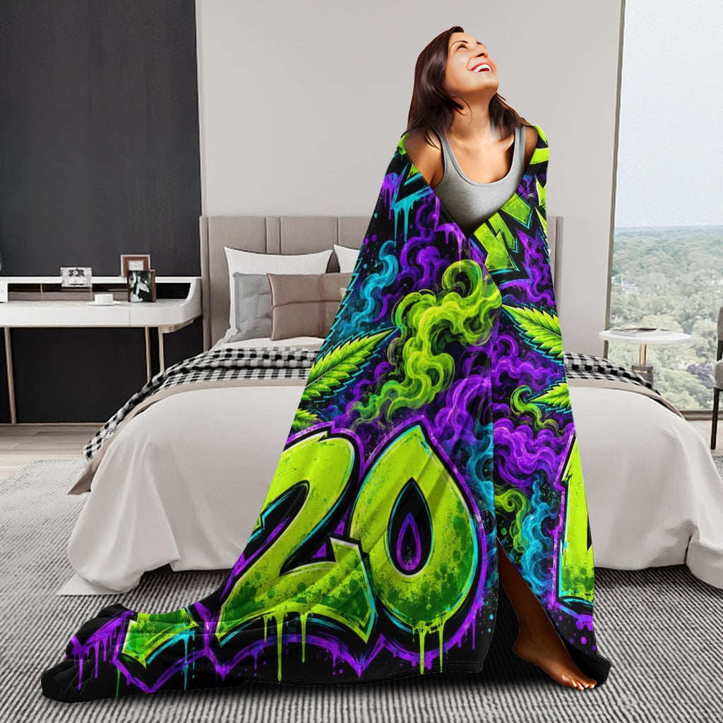 280 GSM MultiSize Flannel Throw Blanket (Vertical) up in smoke