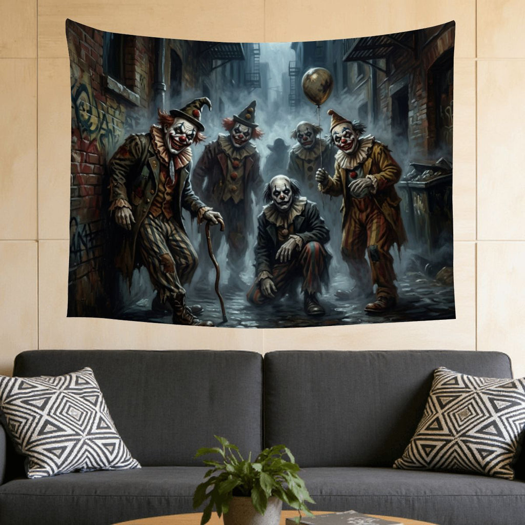 Small Horizontal Lightweight Wall Tapestry for Bedroom Scary clowns