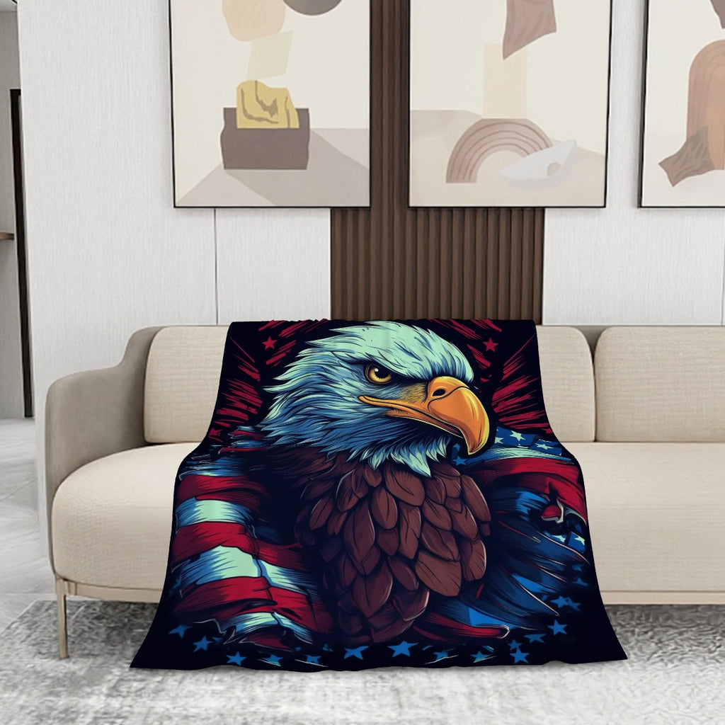 280 GSM MultiSize Flannel Throw Blanket (Vertical) usa eagle