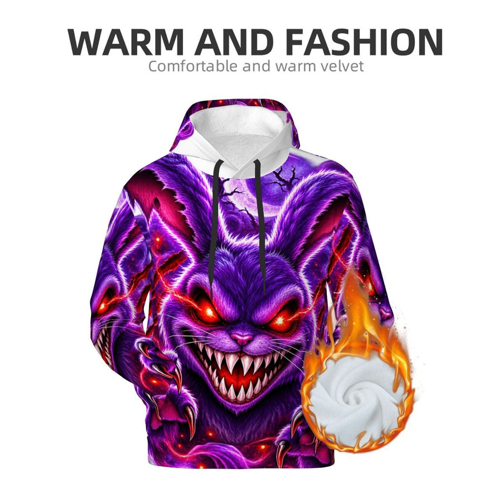 Purple Demon Skull Men's All-Over Print Hoodie
