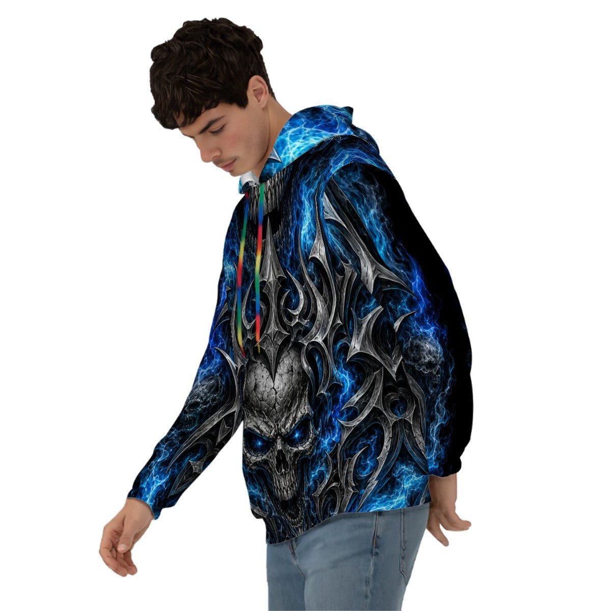 blue fire skull