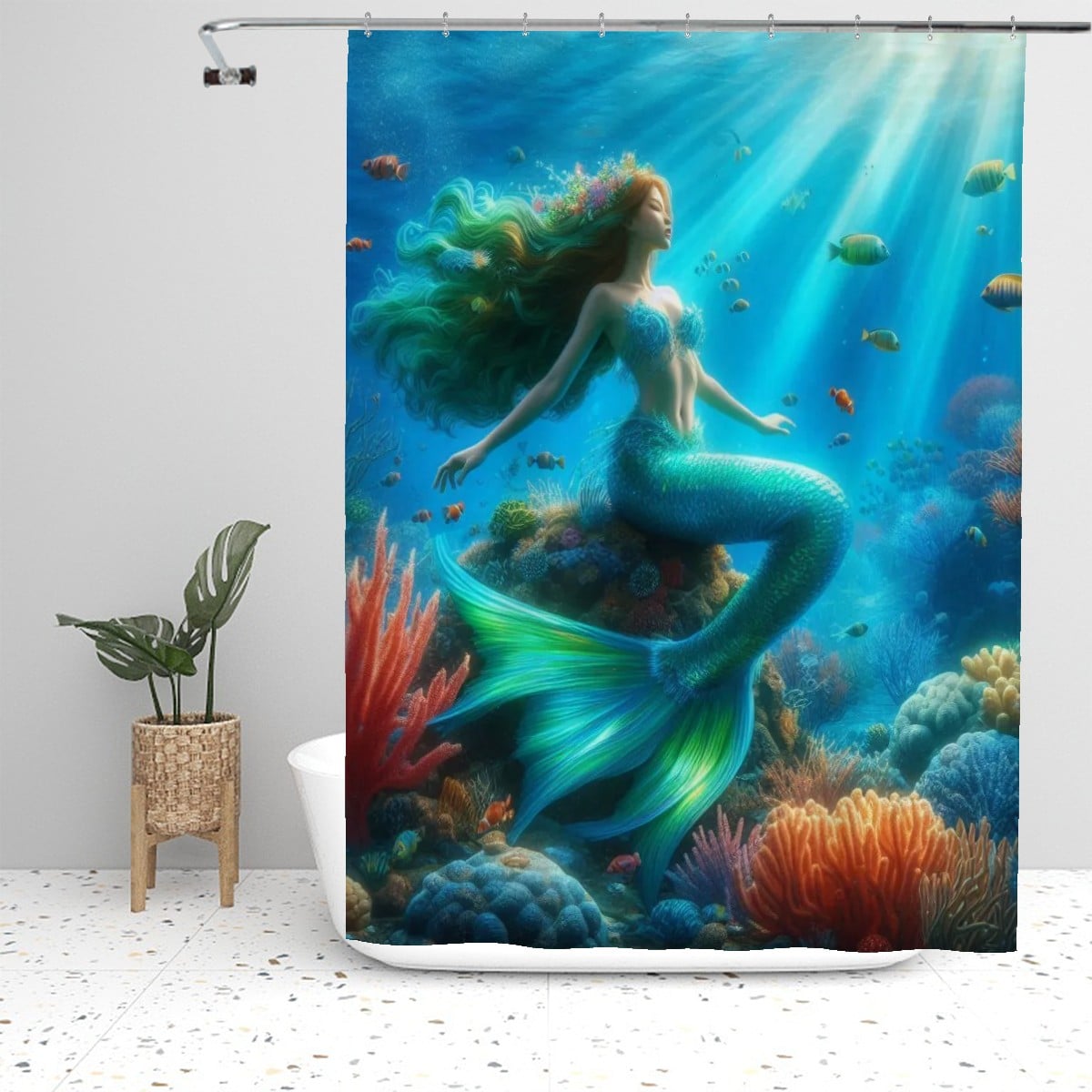 Bathroom Shower Curtain mermaid