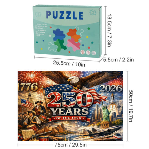1000pcs Wooden Jigsaw Puzzles (Horizontal) (Made in USA) 1776 tp 2026 250 years usa