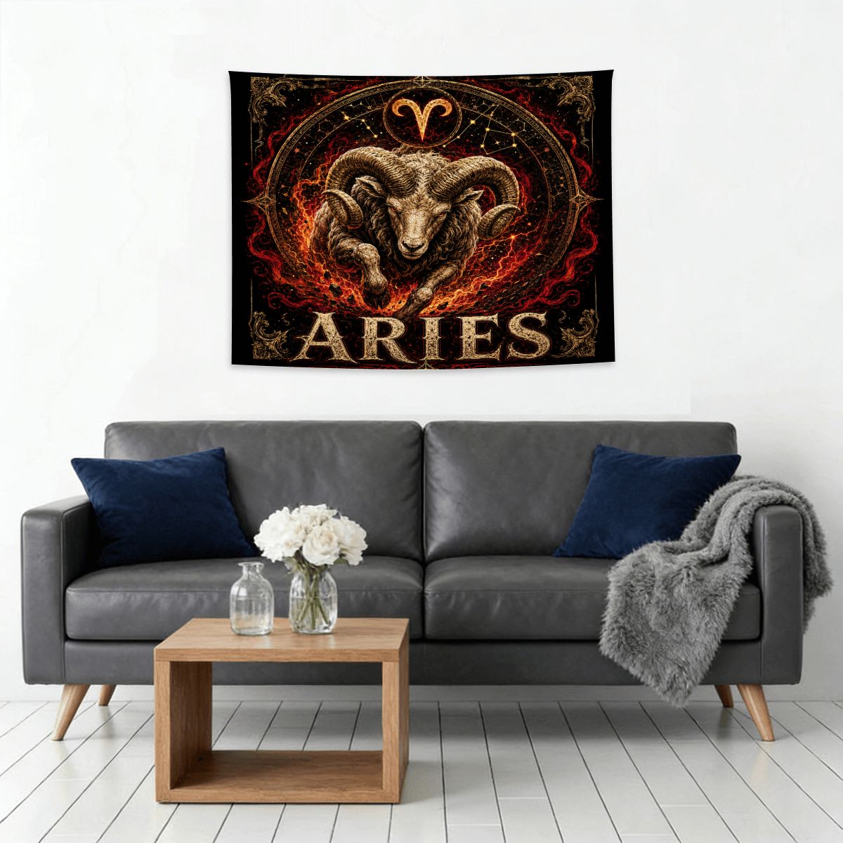 Aries Zodiac Small Wall Tapestry