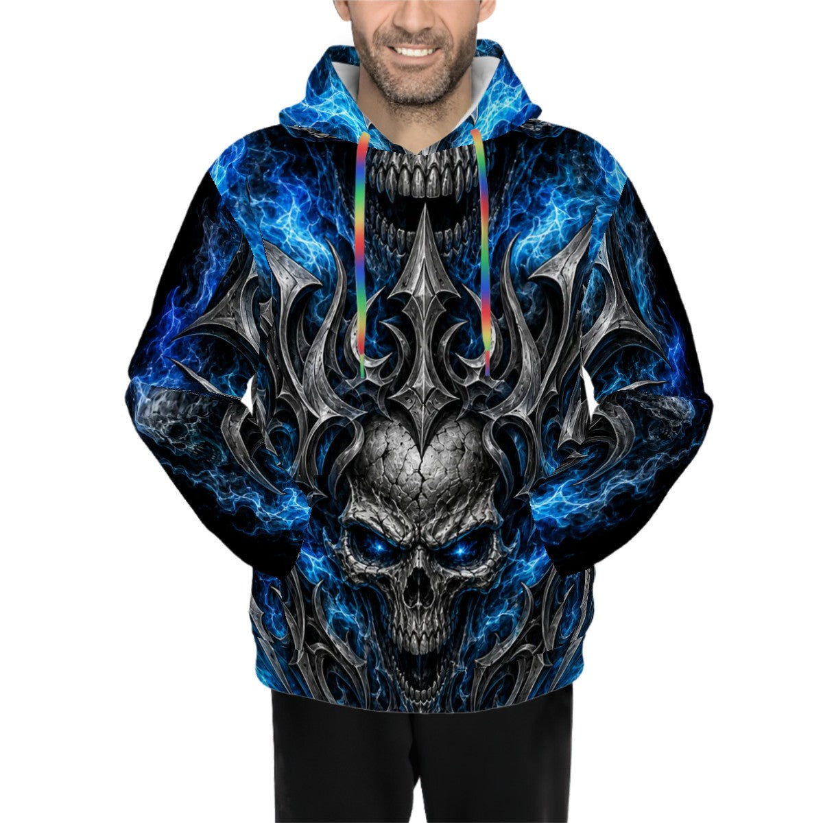 blue fire skull