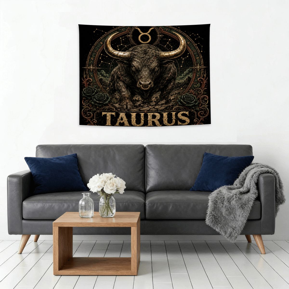 Taurus Zodiac Small Wall Tapestry
