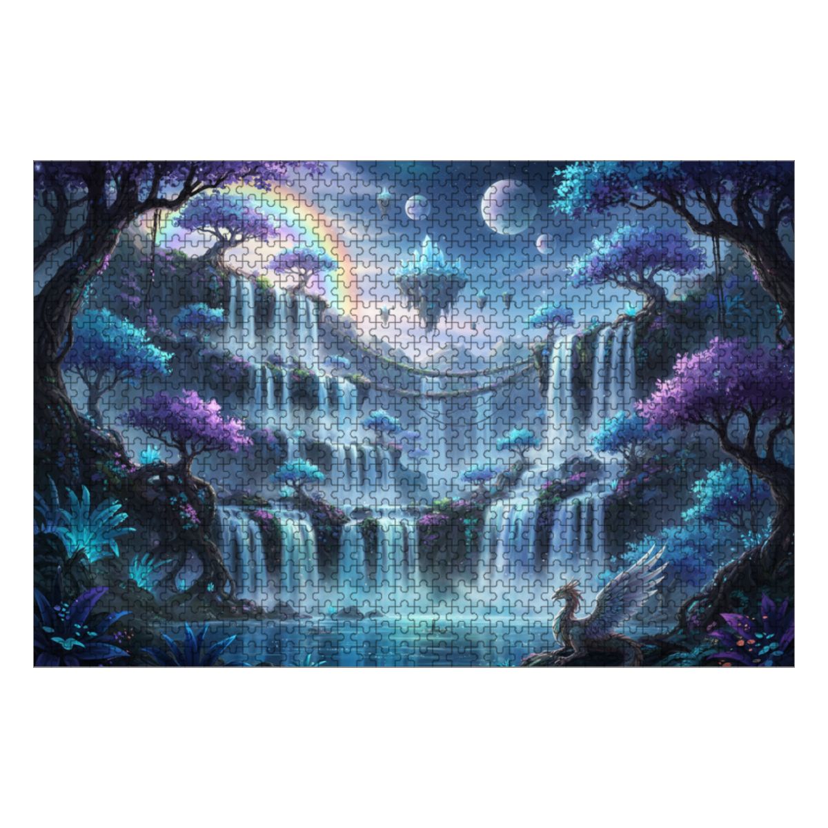 1000pcs Wooden Jigsaw Puzzles (Horizontal) (Made in USA) FireflyGemini Flashfantasy waterfalls 763020