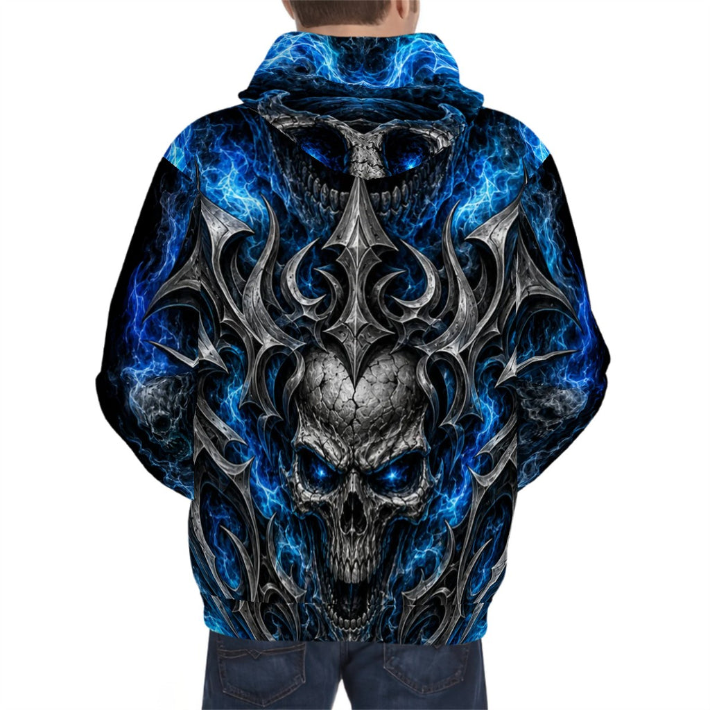 blue fire skull