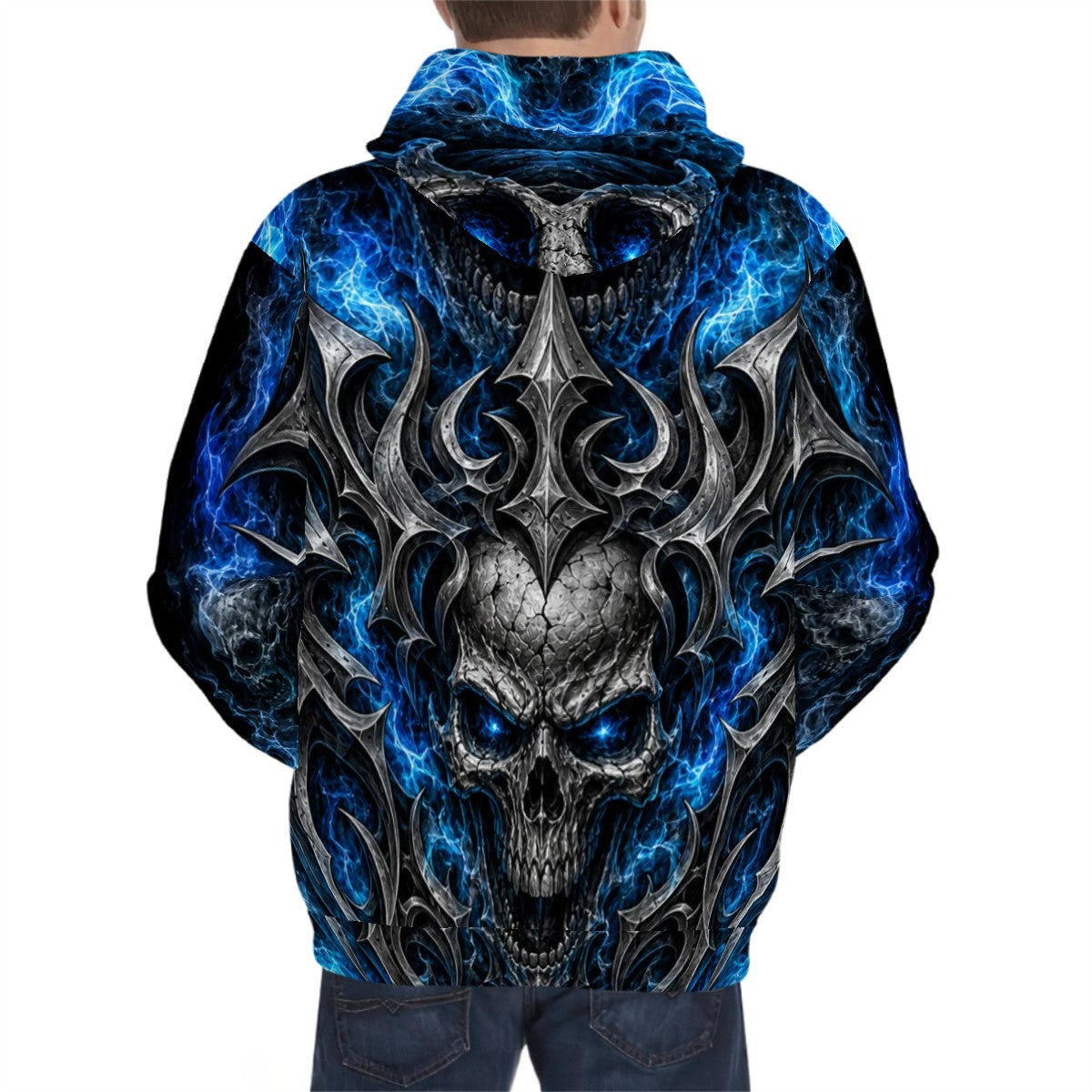 blue fire skull
