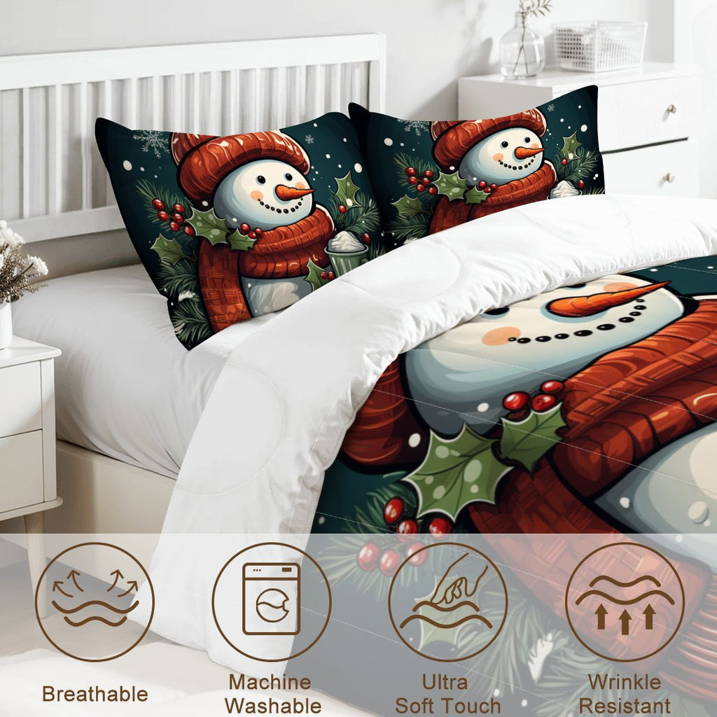 Full Comforter Set THEVectorTShirtDesignacharmingsnowmanwearinga4fa58be71eb943658d106975f0f639542