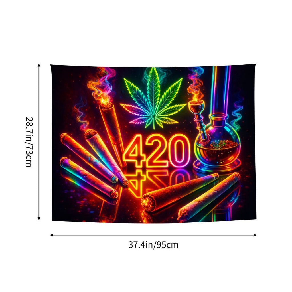 Small Horizontal Lightweight Wall Tapestry for Bedroom 420 mary jane marijuana joints blunts bongs