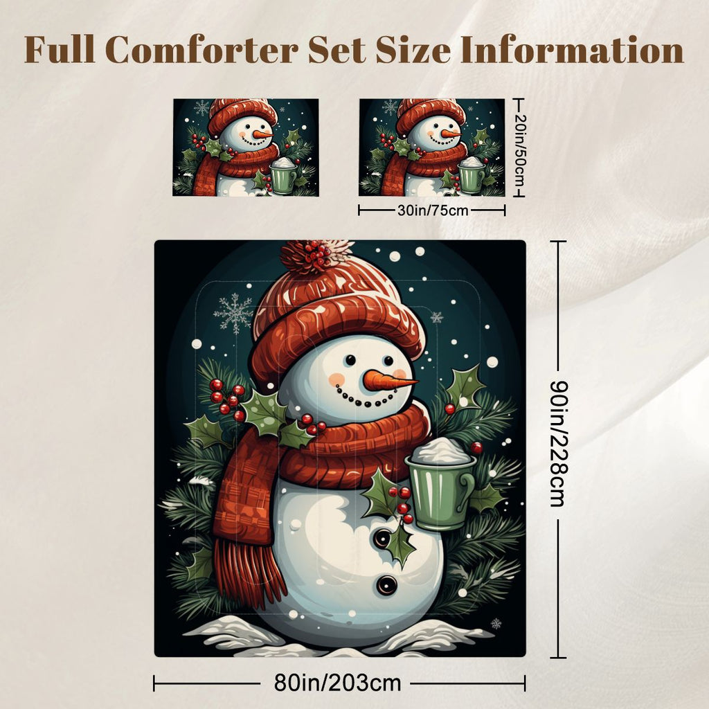 Full Comforter Set THEVectorTShirtDesignacharmingsnowmanwearinga4fa58be71eb943658d106975f0f639542