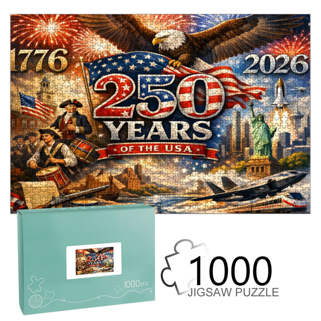 1000pcs Wooden Jigsaw Puzzles (Horizontal) (Made in USA) 1776 tp 2026 250 years usa