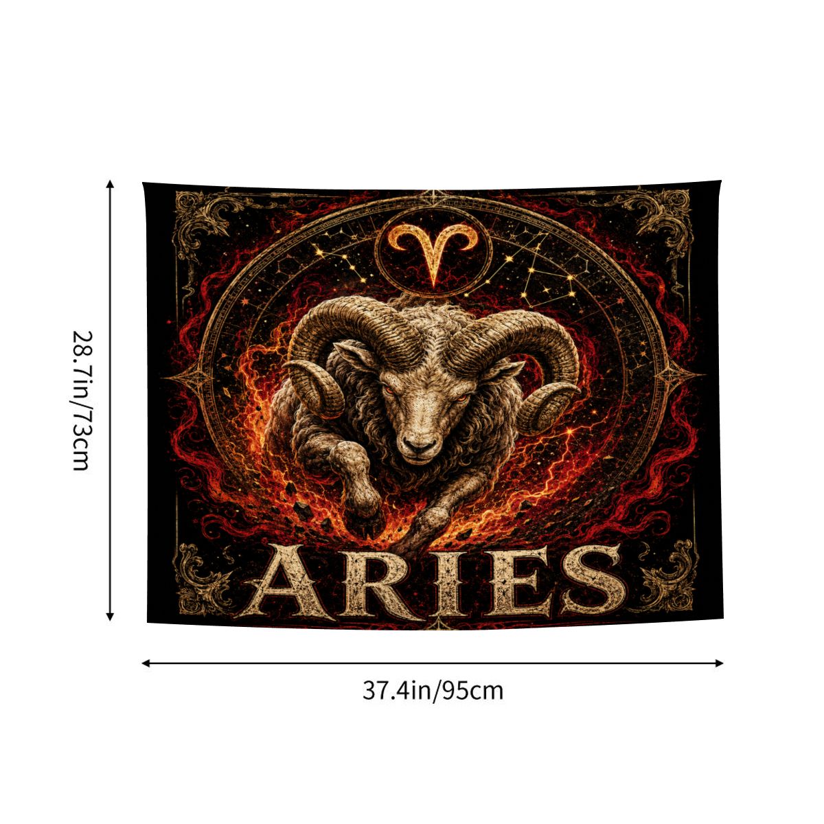 Aries Zodiac Small Wall Tapestry