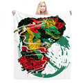 280 GSM MultiSize Flannel Throw Blanket (Vertical) dragon
