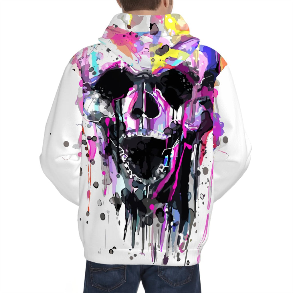 Hoodie for Men Pocket Sweatshirt Customized Services rainbow creepy skull