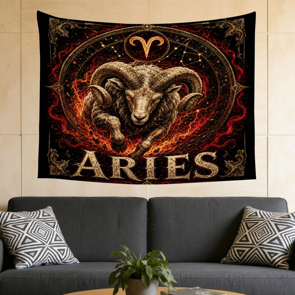 Aries Zodiac Small Wall Tapestry