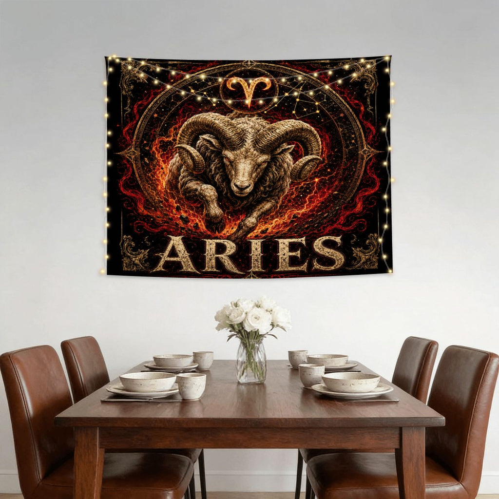 Aries Zodiac Small Wall Tapestry