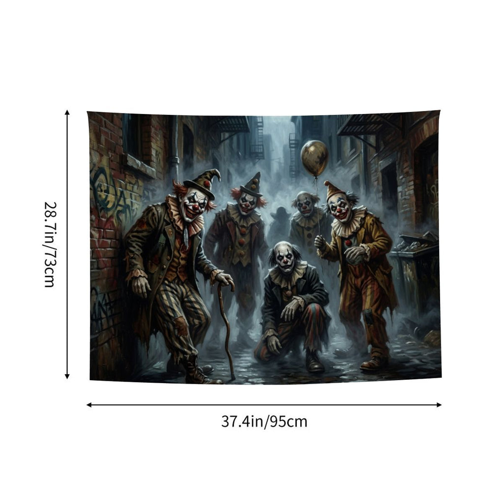Small Horizontal Lightweight Wall Tapestry for Bedroom Scary clowns