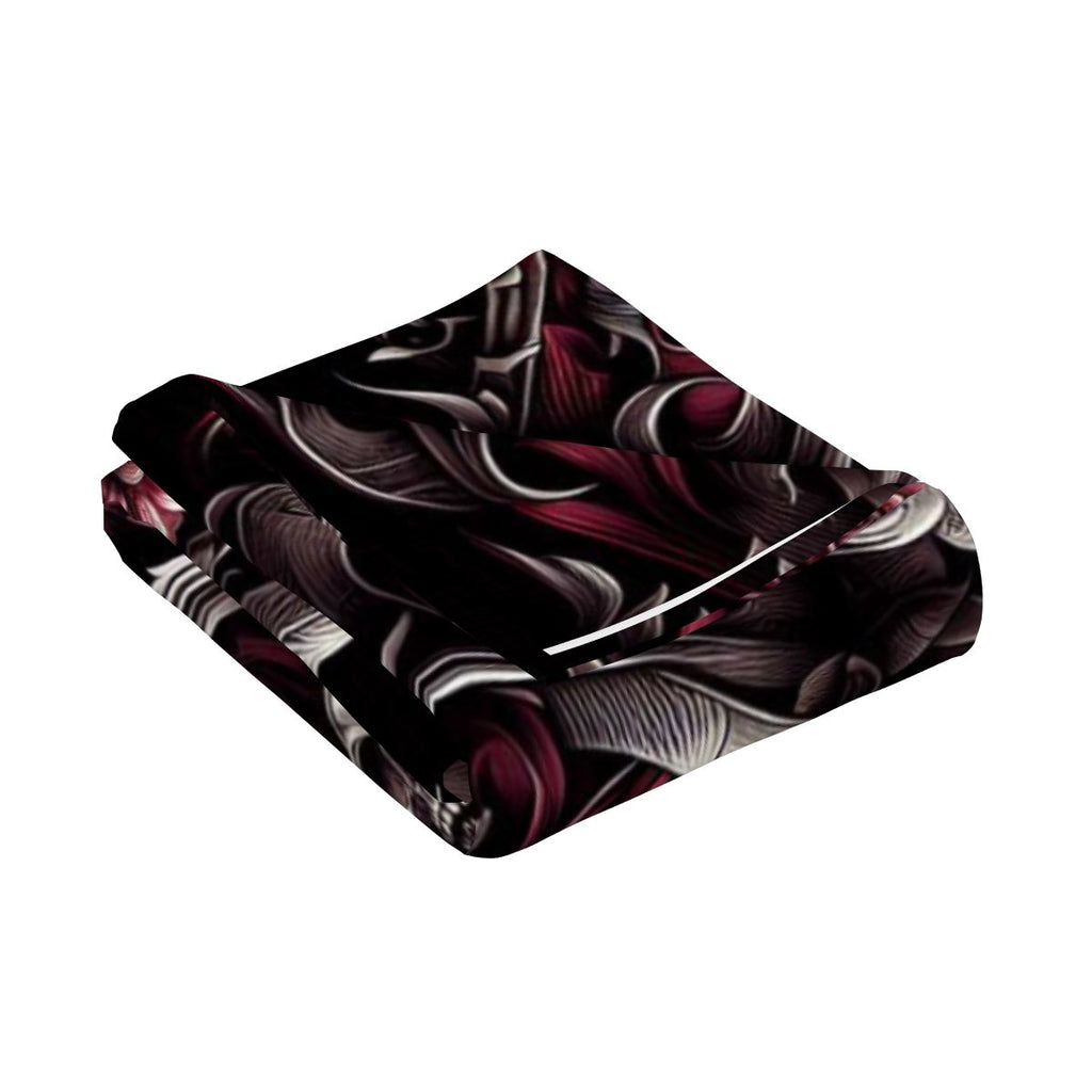 Small Horizontal Lightweight Wall Tapestry for Bedroom gothic image with hearts an skulls and roses in tribals (3)