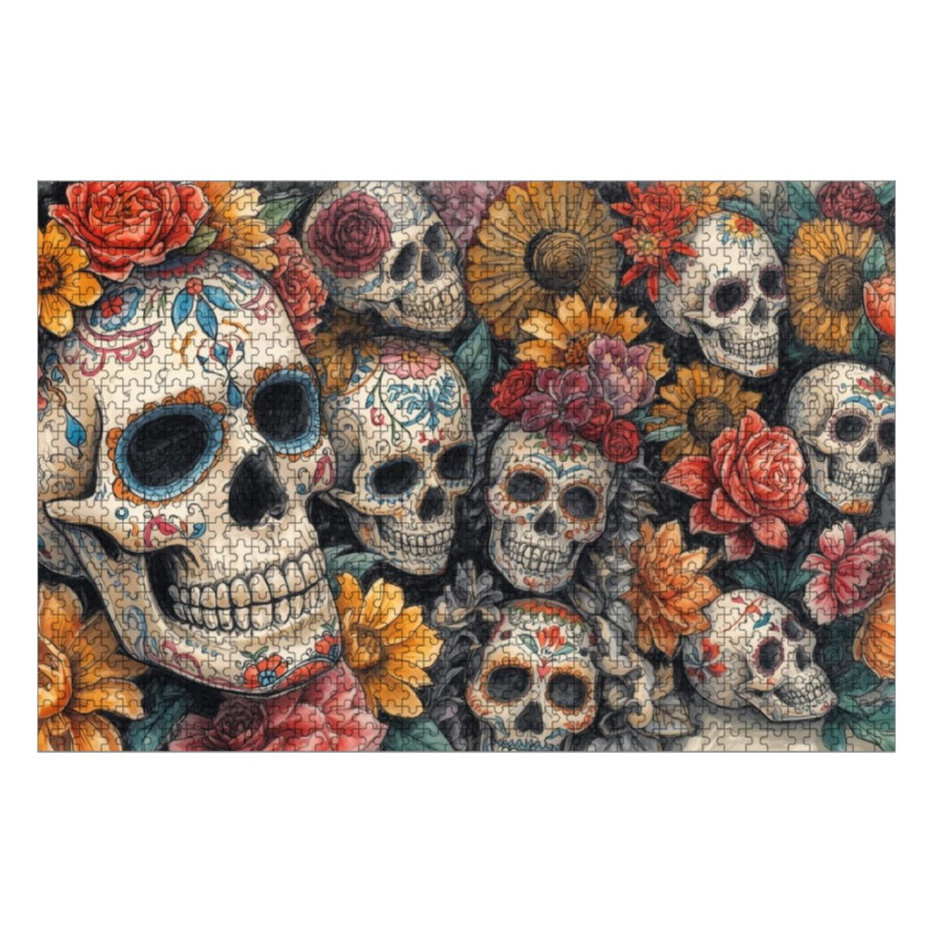 1000pcs Wooden Jigsaw Puzzles (Horizontal) (Made in USA) day of the dead5