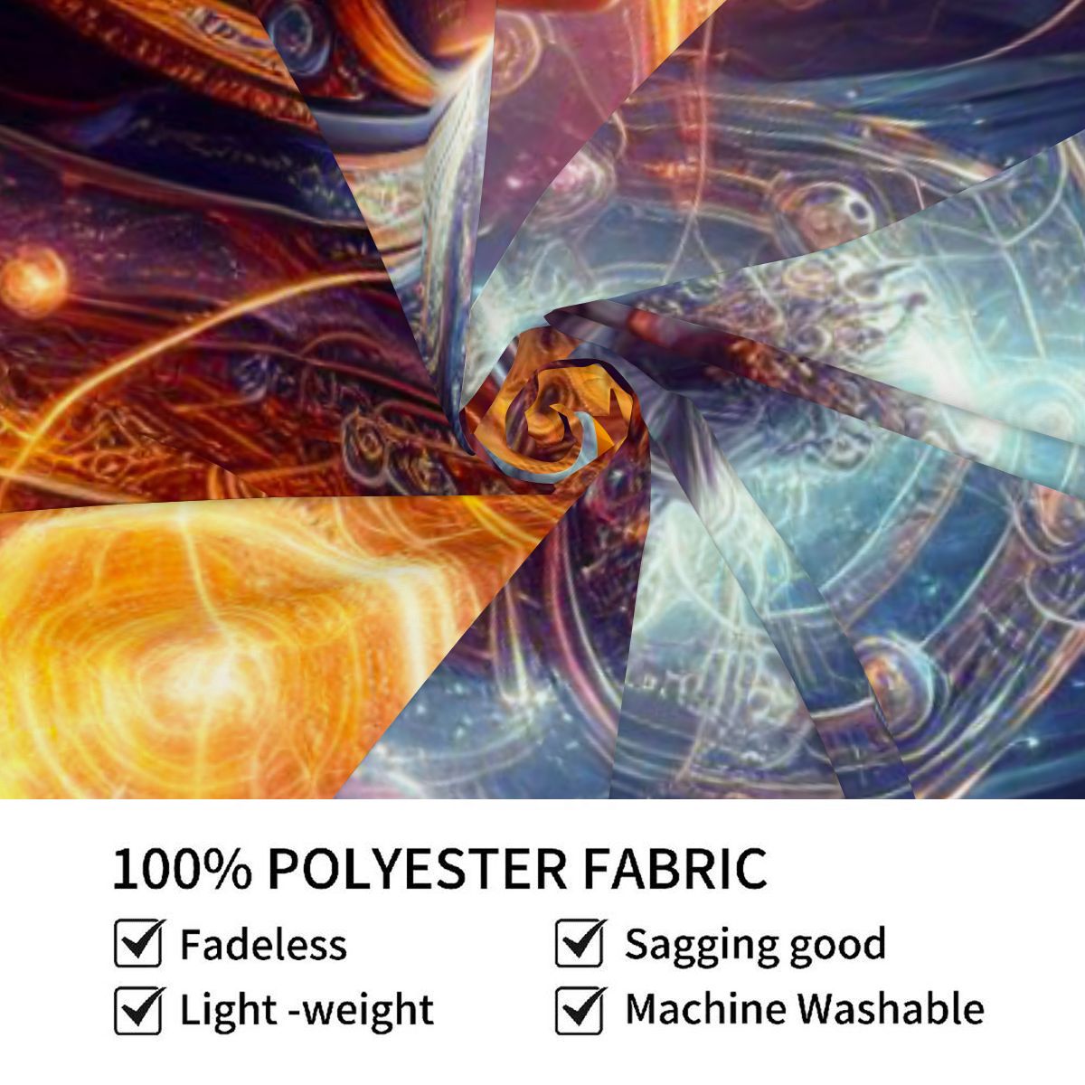 Small Horizontal Lightweight Wall Tapestry for Bedroom A hyperdetailed, raytraced scene depicting powerful wizards in the midst of casting intricate spel (2)edited1