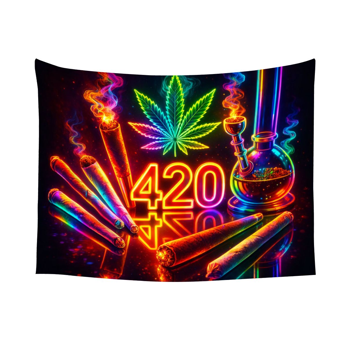 Small Horizontal Lightweight Wall Tapestry for Bedroom 420 mary jane marijuana joints blunts bongs