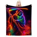 280 GSM MultiSize Flannel Throw Blanket (Vertical) grim reaper7